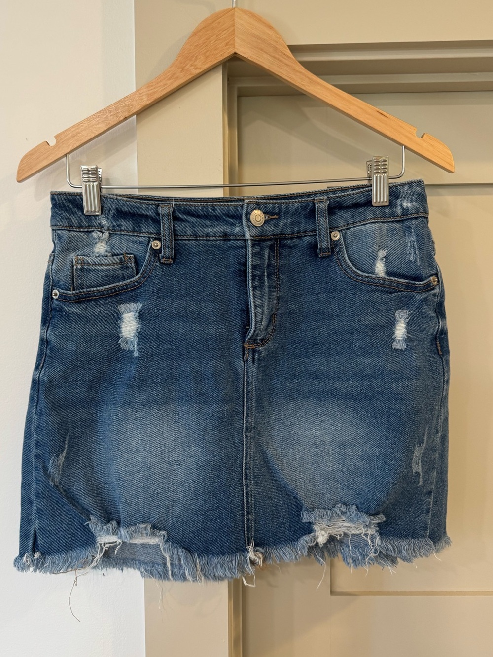 Wild Fable Denim Distressed Mini Skirt - Blue